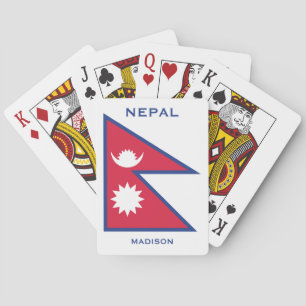 Jeu De Cartes Indicateur Népal Nom personnalisé et texte