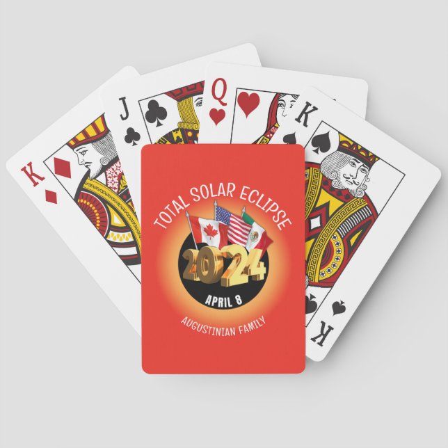 Jeu De Cartes Indicateurs d'ECLIPSE SOLAIRE TOTAL Personnalisé 2 (dos)