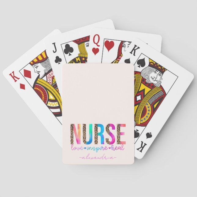 Jeu De Cartes Infirmière - Amour, Inspirer, Guérir (dos)