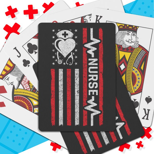 Jeu De Cartes Infirmière Appréciation Héros Coeur Vie Drapeau am (Créateur téléchargé)