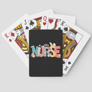 Jeu De Cartes Infirmière de Pâques Stethoscope Lapin Oeufs lapin