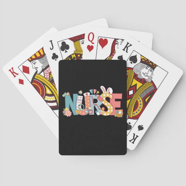 Jeu De Cartes Infirmière de Pâques Stethoscope Lapin Oeufs lapin (dos)