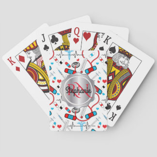 Jeu De Cartes Infirmière de stéthoscope| Nom du Motif Dr EKG