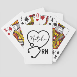 Jeu De Cartes Infirmière personnalisée minimale Nom Stethoscope