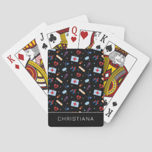 Jeu De Cartes Infirmière RN personnalisée Docteur Motif Médica