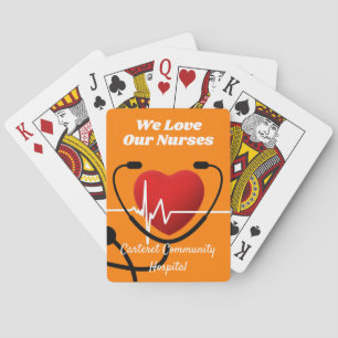 Jeu De Cartes Infirmières cardiaques, stéthoscope et ECG