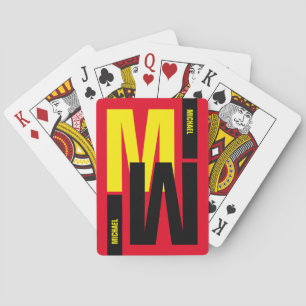 Jeu De Cartes initiale et nom du monogramme inversé