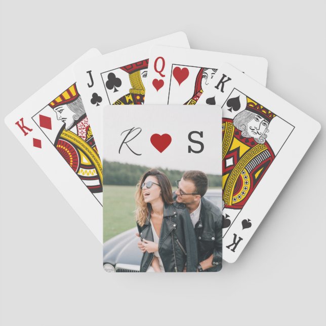 Jeu De Cartes Initiales de couple modernes photo (dos)