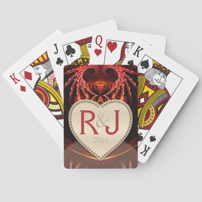 Jeu De Cartes Initiales de fractales de fantaisie personnalisées (dos)