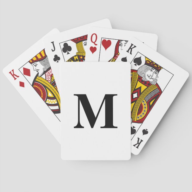 Jeu De Cartes Initiales de monogramme Cadeau de nom personnalisé (dos)