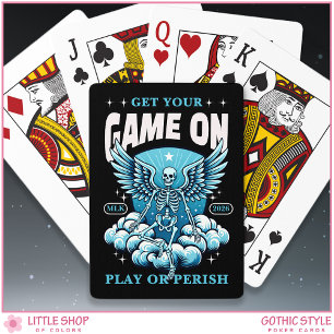 Jeu De Cartes Initiales de monogramme squelette gothique