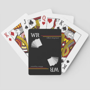 Jeu De Cartes initiales de nom personnalisées noir