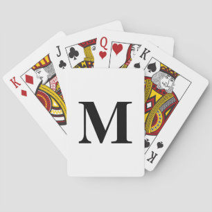 Jeu De Cartes Initiales Monogrammes Noir Blanc Nom personnalisé 