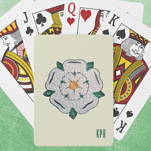 Jeu De Cartes Initiales, Yorkshire Quenté Rose blanche (Créateur téléchargé)