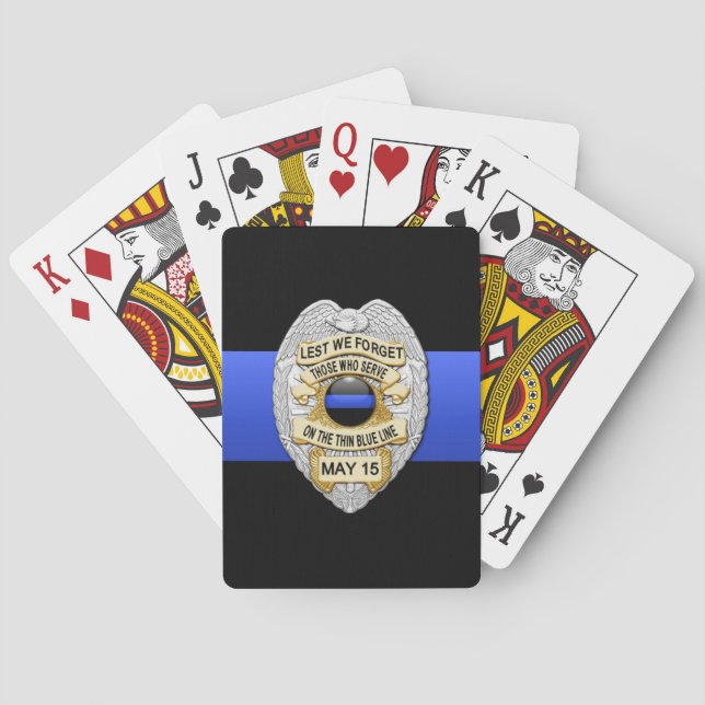 Jeu De Cartes Insigne de ligne bleue mince (dos)