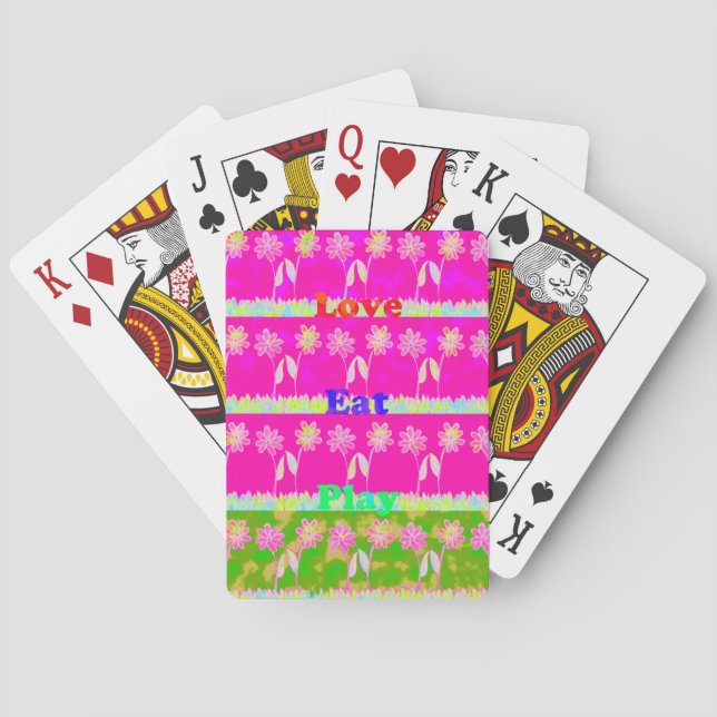 Jeu De Cartes Inspirational Love Manger Jouer Flower Design (dos)