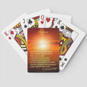 Jeu De Cartes Inspiré Sunset Orange Gold Sky Sea Poem Or