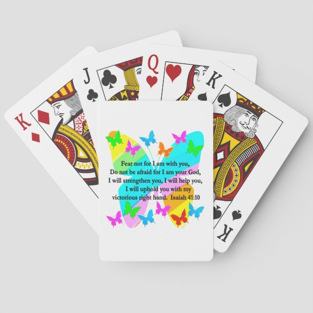 JEU DE CARTES INSPIRING ISAIAH 41:10 BIBLE VERSE DESIGN (dos)