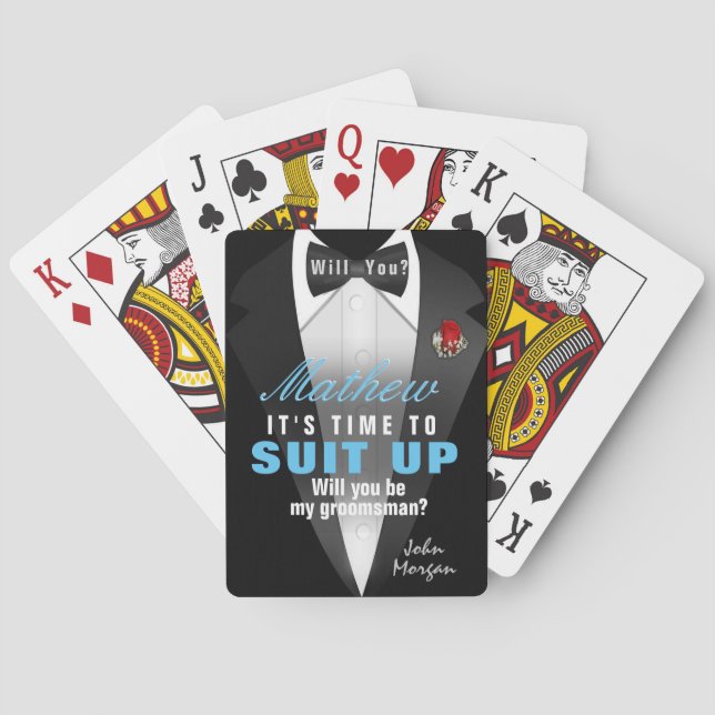 Jeu De Cartes Invitation de Groomsman Tuxedo (dos)