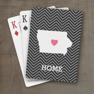 Jeu De Cartes Iowa Map Accueil Amour de l'état avec coeur person