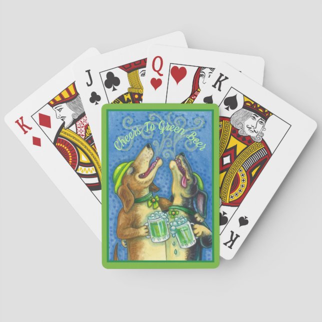 JEU DE CARTES IRLANDAIS HOUND CHIENS, ST. PATRICK'S DAY GREEN BE (dos)