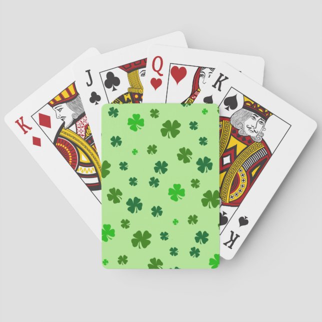 Jeu De Cartes Irlandais Shamrock Vert Jouer Cartes (dos)