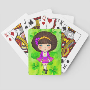 Jeu De Cartes Irlandaise fille dansante en robe violette