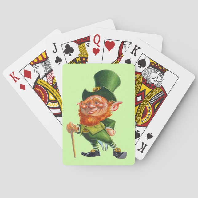 Jeu De Cartes IRLANDE LEPRECHAUN Jouant aux cartes (dos)