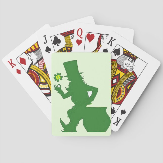 Jeu De Cartes IRLANDE LEPRECHAUN Jouant aux cartes (dos)