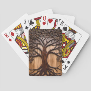 Jeu De Cartes Jacaranda Tree Bois de la sculpture,