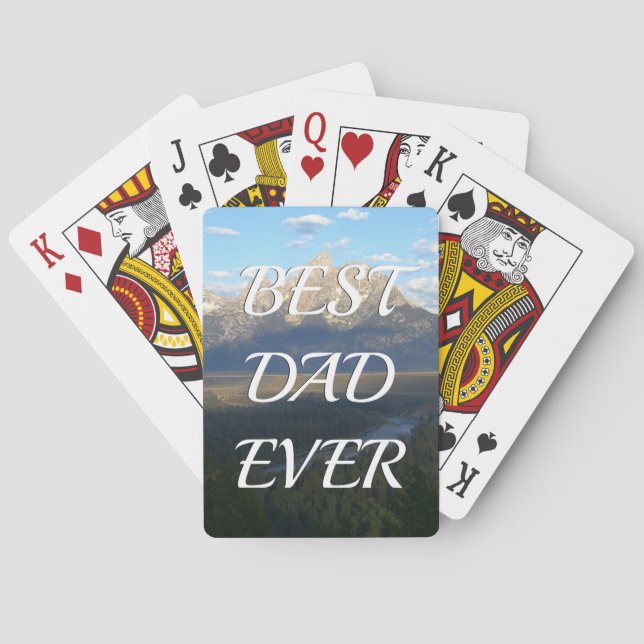 Jeu De Cartes Jackson Hole Mountains Meilleur papa jamais (dos)
