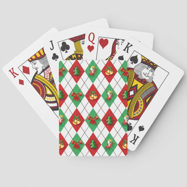 Jeu De Cartes Jacquard de Noël mignon Rétro (dos)