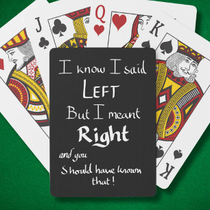 Jeu De Cartes J'ai dit à gauche Citation de drôle de directions 