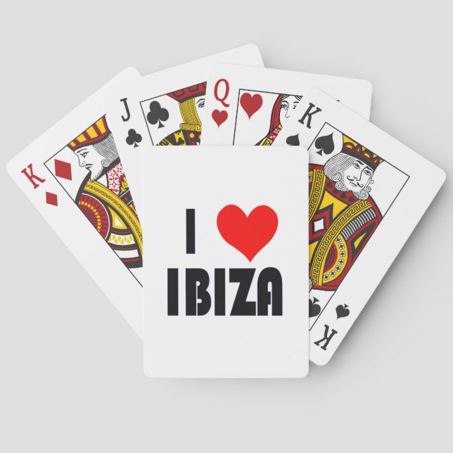 Jeu De Cartes J'aime des cartes de jeu d'Ibiza (dos)