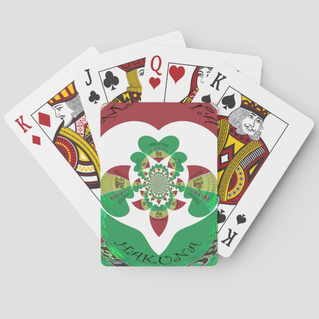 Jeu De Cartes J'aime Ethiopie Beaux Coeurs Couleurs (dos)