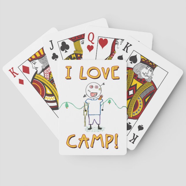 Jeu De Cartes J'aime le camp - dessin drôle de colonie de (dos)