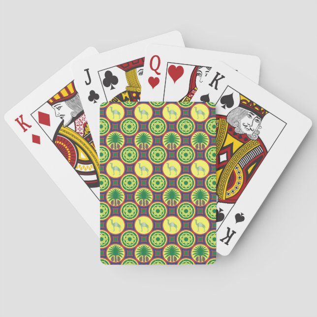 Jeu De Cartes Jamahiri ® Libye | Motif africain (dos)