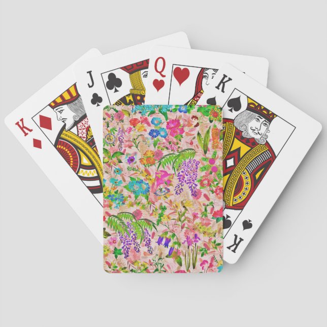 Jeu De Cartes Jardin fleuri coloré (dos)