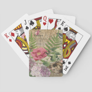 Jeu De Cartes Jardin Floral de Nid d'Oiseau Papillon Art