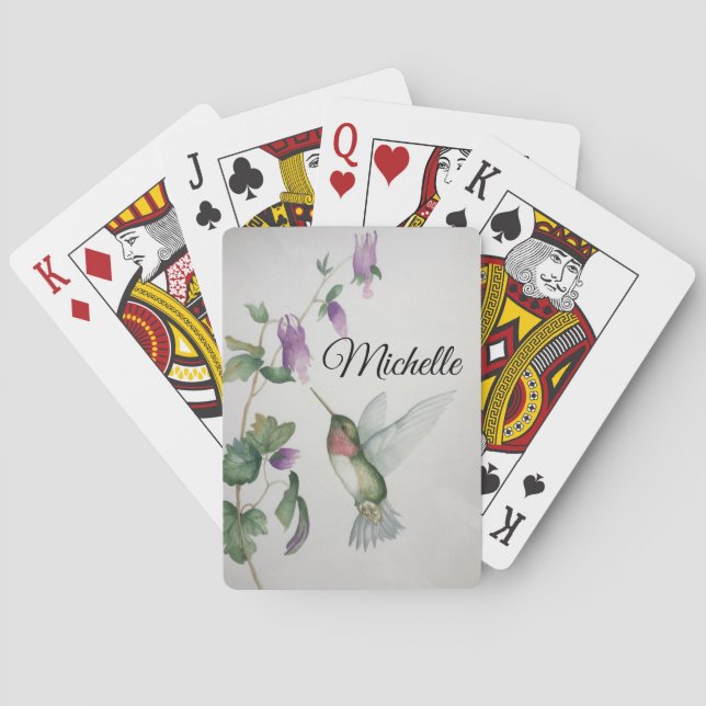 Jeu De Cartes Jardin joli Fleurs d'Oiseaux doux (dos)