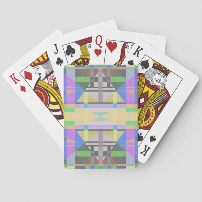 Jeu De Cartes Jaune bleu violet géométrique (dos)