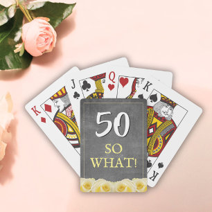 Jeu De Cartes Jaune Rose Chalkboard drôle 50e anniversaire