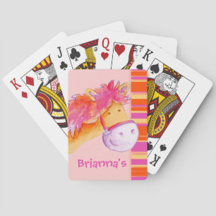 Jeu De Cartes Jaune rose poney de la fille nommé jouer aux carte