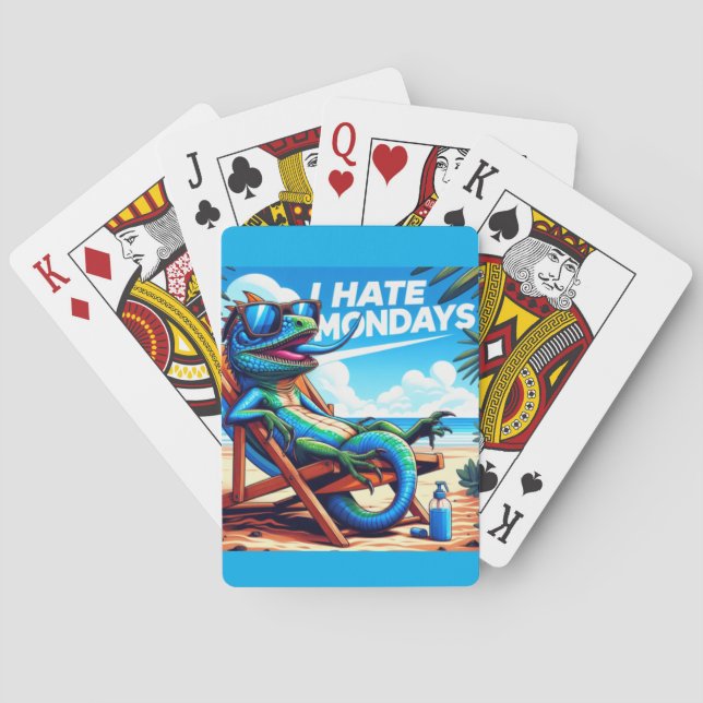Jeu De Cartes Je déteste les lundis bleu (dos)