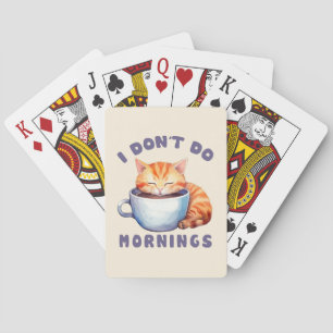Jeu De Cartes Je ne fais pas les matins - Chat orange mignon ave
