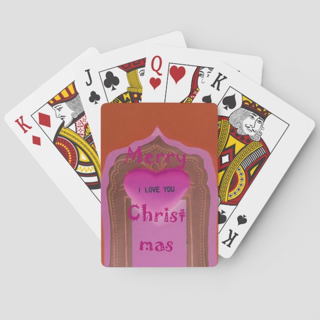 Jeu De Cartes Je t'aime Joyeux Coeur de Noël (dos)