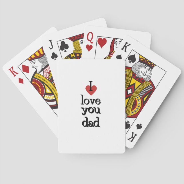 Jeu De Cartes Je t'aime papa | Cartes de lecture classiques (dos)