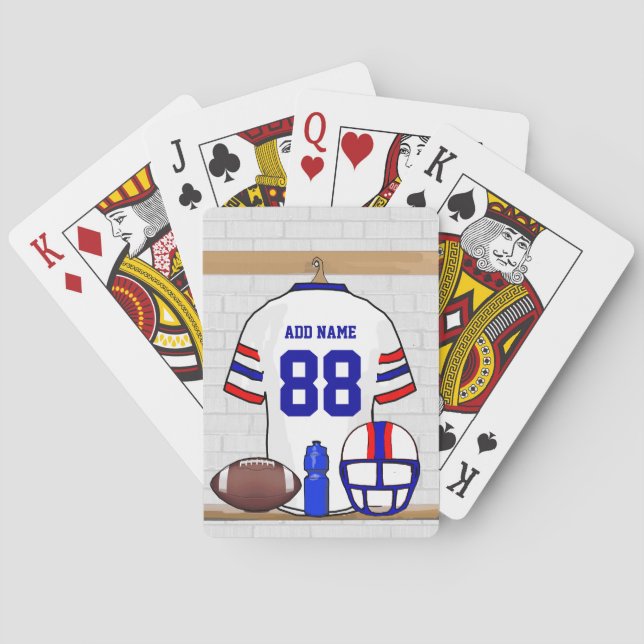 Jeu De Cartes Jersey de football blanc rouge (dos)