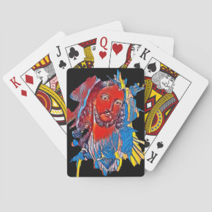 Jeu De Cartes Jésus Christ Face coeur sacré art Abstrait
