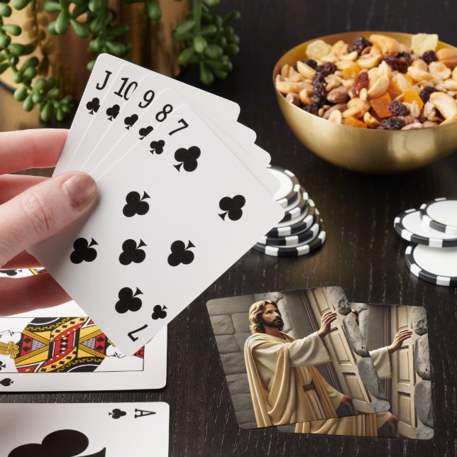 Jeu De Cartes Jésus debout à la porte Patinée (In Situ)